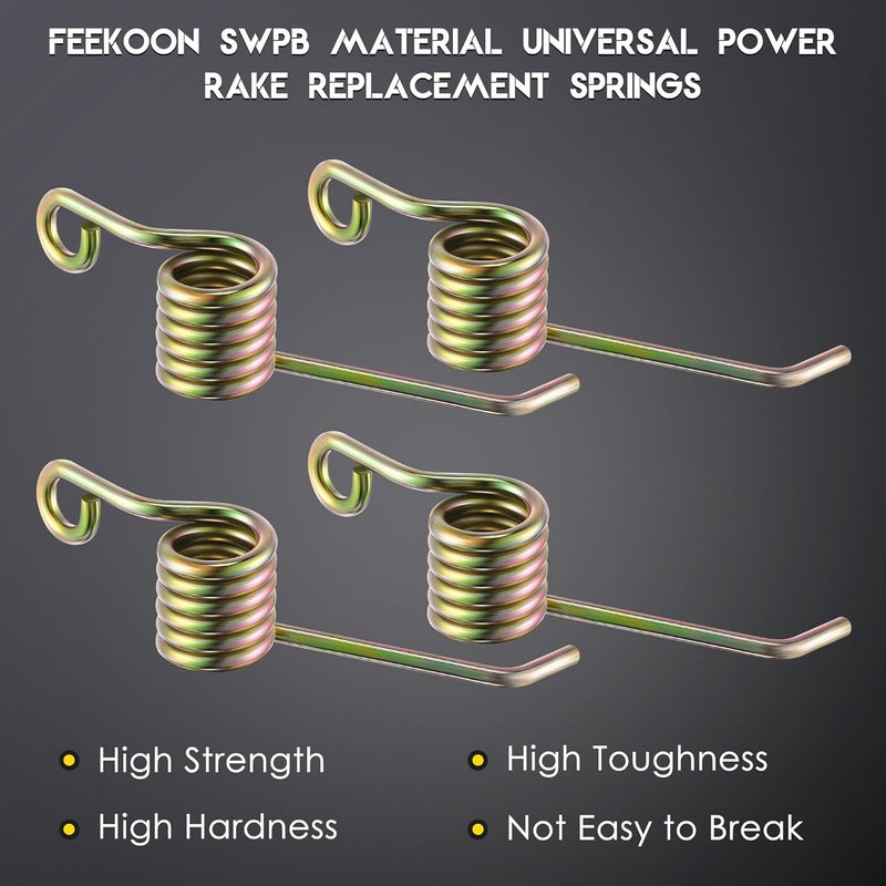 Feekoon 4 Pack Universal Power Rake Replacement Springs Compatible with Maxpower 330105, Dethatcher Springs Compatible with Maxpower Arnold 16 Inch Dethatching Mower Blade for Most Lawn Mower - Image 3